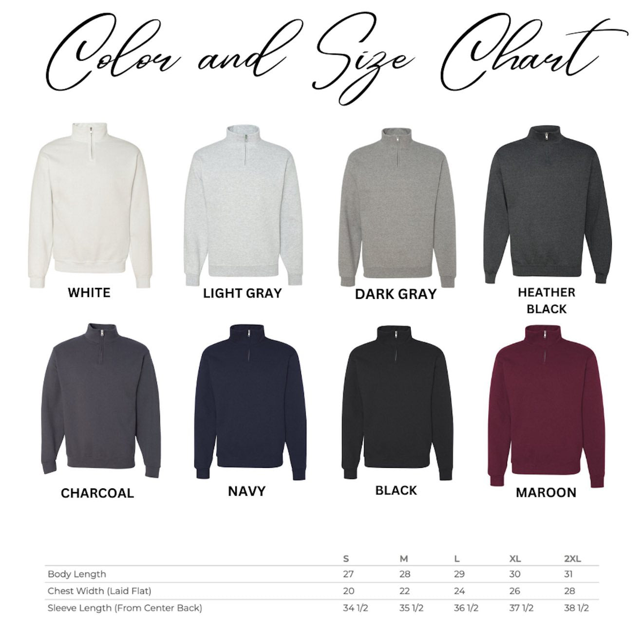 Personalized Quarter zip crew sweatshirts