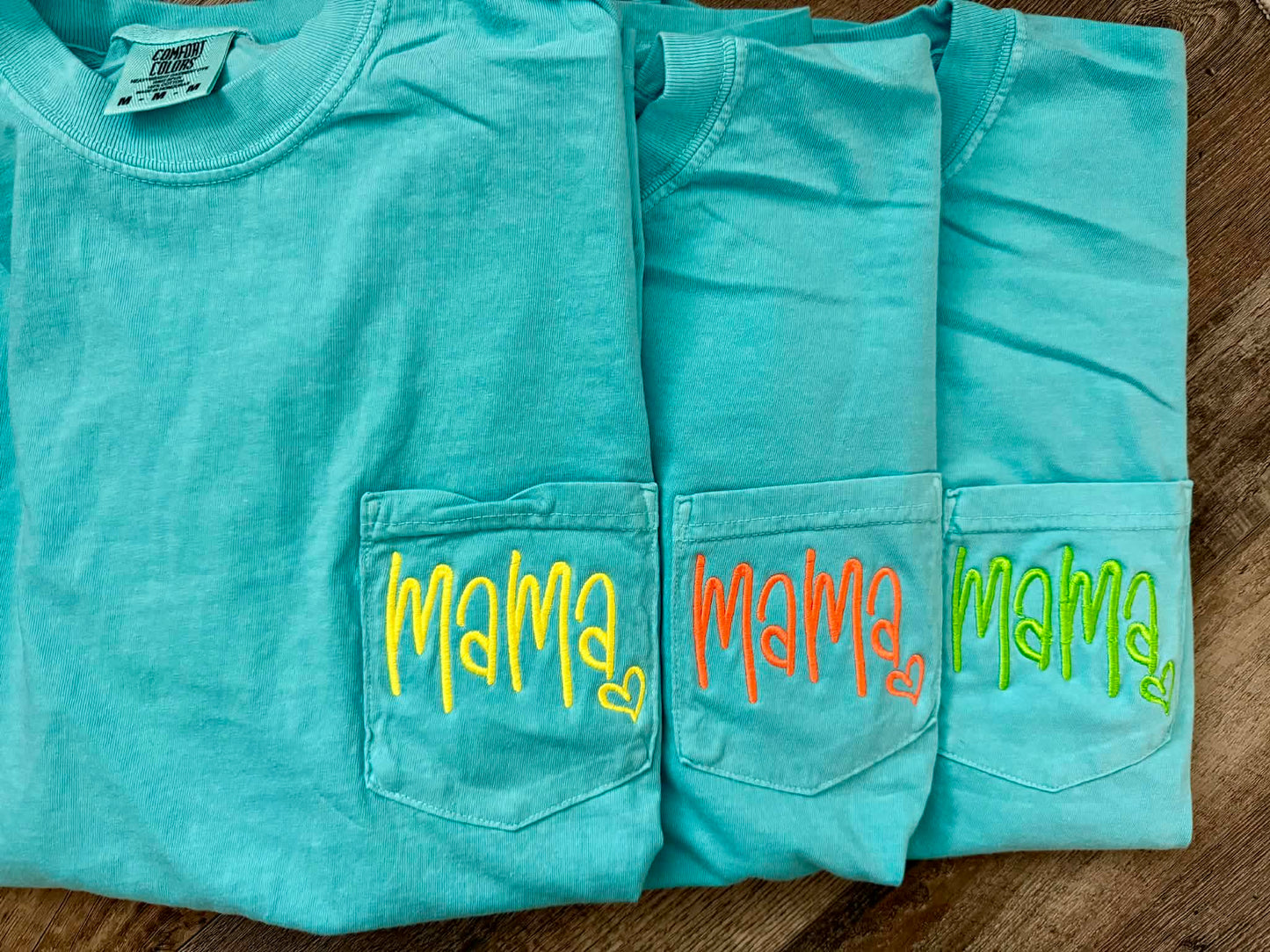 Mama Comfort Colors Pocket Tees