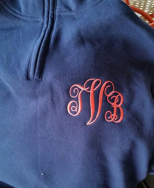 Personalized Quarter zip crew sweatshirts