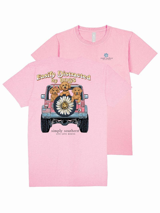 Simply Southern Distracted by Dogs Tee